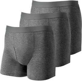 Kurashi no Anshin Todoketai [Physician-Supervised] Incontinence Underwear for Men, 3-Pack, Side Leak Prevention, Lightweight Incontinence, Boxer Pants, Front Opening, Leak Prevention (L, Gray)