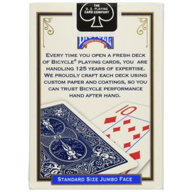 Bicycle Poker Size Jumbo Index Playing Cards (Blue or Red)