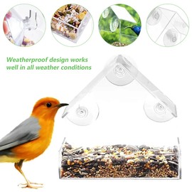 House Transparent Window Wild Bird Feeder Outdoor Removable Suction Cups Sliding Automatic