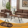 FEUFOAM Folding Coffee Table for Living Room Industrial Brown Small