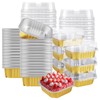 100 PCS Aluminum Foil Mini Square Baking Cups with Lids