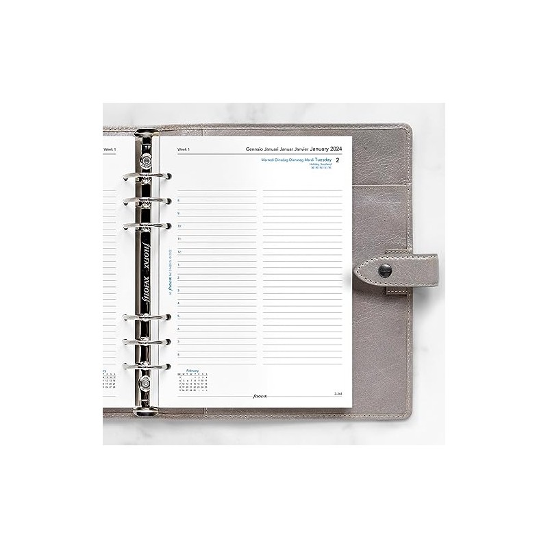 Filofax A5 day per page 5 language appointments diary -