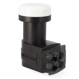 RED OPTICUM 03H Series Quattro LNB: LNB for up to 8 Receivers, Digital HD 4K, Weatherproof with Rain Cover, Compatible with Sat Finder, Compact and Lightweight