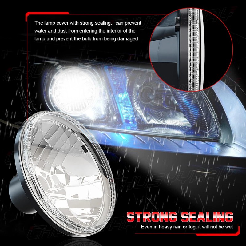 CHUSYYRAY 4PCS 5-3/4" 5.75" LED Headlights HI/LO Beam for Pontiac