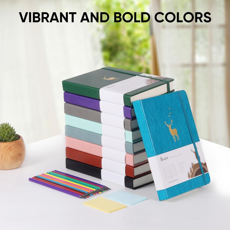 Wiisdatek A5 Lined Journal Notebook - 312 Numbered Pages Leather