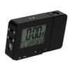 Black Projection Clock with Time Temperature LCD Screen USB Charging