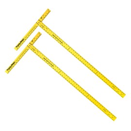 ToolPro Professional Grade Heat Treated Aluminum Drywall T-Square - 48 Inches, Signature ToolPro Yellow, 2 Pack, Perfect for Accurate Measuring and Cutting Tool