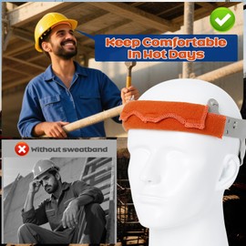 Perldverge Hard Hat Sweatband- 7PCS Hardhat Sweat Bands Washable, Hard Hats Liner Replacement, Flame Retardant Cotton Welding Helmet Sweatband, Hook and Loop Hard Hat Sweat Band Insert Replacement