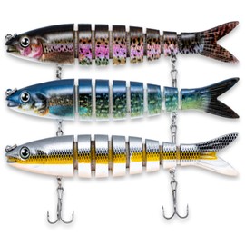 TOEWSN Fishing Lure for bass Walleye Fishing Lures 8 Segments swimbaits bass Fishing Slow Sinking for Bass Fishing Gifts for Men Must-Have for Family Fishing Gear
