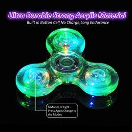 FIGROL Fidget Spinners 5 Pack, Led Light Up Fidget Toys Christmas Party Favors Goodie Bag Stuffers Fidget Packs Party Supplies for Kids' Birthday Gifts Return Gifts Classroom Prizes