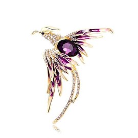 Elegant Peacock Brooch for Women Vintage Rhinestone Peacock Brooch Fashion Purple Animal Clothing Accessories Pins Wedding Holiday Thanksgiving Jewelry Gifts