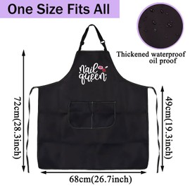CENWA Nail Technician Aprons Nail Artist Gifts Nail Boss/Nail Queen Nail Tech Adjustable Apron For Nail Salons (Nail Queen apron)
