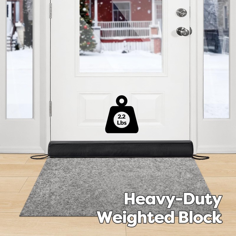 Comfyanno 36” Weighted Under Door Draft Stopper, Fits Front, Bedroom,