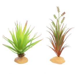 JIHAQUA Reptile Terrarium Decor 2-Piece Realistic Succulent Set,Lifelike Plastic Plants for Geckos, Bearded Dragons,Snakes,Turtles,Lizards,Insects Reptile Habitats