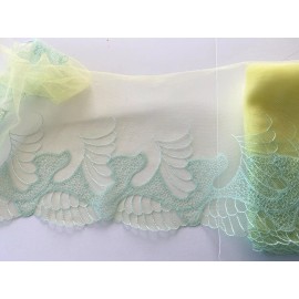 Unbranded Light Yellow Embroidered Tulle Lace Trim for Sewing /Crafts/Bridal