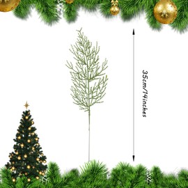 SITUMEIZI 50 Pcs Artificial Pine Branches,Christmas Faux Cedar Stems,Artificial Faux Cedar Branches,Fake Christmas Greenery Pine Picks(Green,50)