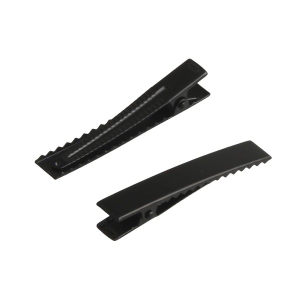 MAHAVIMOKSA 30pcs Black Flat Single Prong Alligator Hair Clips for