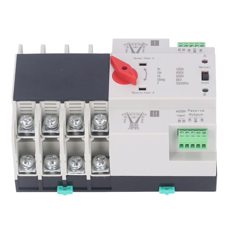 Dual Power Automatic Transfer Switch 4P Fast Switching AC400V 100A
