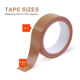 JUNART 2 Roll Duct Tape Waterproof, 3cm x 10m Brown High-adhesion Gaffer Tape Heavy Duty for Pipe Sealing, Roof Repair, Tent Waterproofing, etc