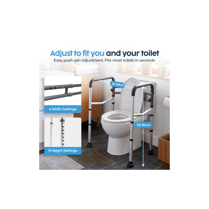 Eazy Advance Toilet Frame for Elderly & Disabled, Height Adjustable