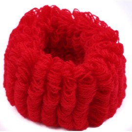 Mytoptrendz® Large Thick Soft Ponio Bobbles Hair Bands for Thick Hair Ponytail Holder Soft Fabric Scrunchies for Womens Girls (Red)
