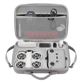 UNOSEKS Neo Bag, Portable Storage Bag for DJI Neo, Portable PU Drone Case Accessory for DJI Neo Fly More Combo Drone and Compatible with Rc-N3 Controlle, grey