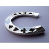 Silver Horseshoe Lucky Suited Heavy Poker Card Guard Hand Protector