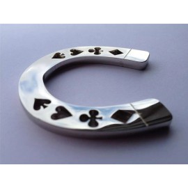 Silver Horseshoe Lucky Suited Heavy Poker Card Guard Hand Protector NEW