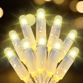 Pikvnoio Christmas Lights 34FT Outdoor Waterproof Decoration String Lights 100 Count Warm White for Wedding Outdoor Indoor Xmas Party Christmas Tree Bushes (1, 34ft)