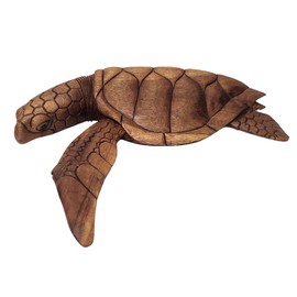 WorldBazzar Beautiful HUGE Hand Carved Teak Wood Turtle Ocean Wall Sculpture Hanging Statue One of Kind LG, Brown