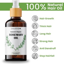 OAUSTAR Rosemary Oil - 100% Natural for Scalp, Hair Strengthening, Dry, Damaged Hair (200ml)
