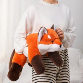 Labauxite Cute Fox Plush Pillow, Kawaii Plushies Red Fox Stuffed Animals, Cuddle Foxes Plush Pillow for Kids & Girls (11.8in)
