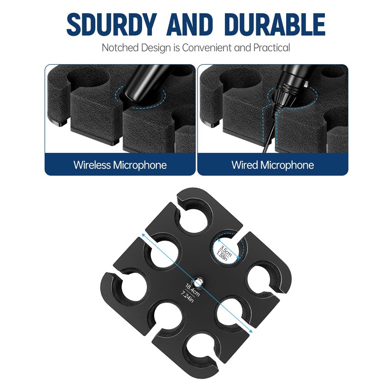 Multi Microphone Holder for Mic Stand holds up to 8