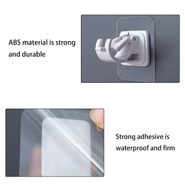 Curtain Pole Brackets, Self Adhesive Curtain Rod Bracket, 2 Pcs Transparent Curtain Rod Bracket Holders, Bathroom Kitchen Curtain Hook Fixing Rod Holder (2Pcs Clear)