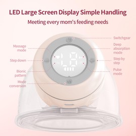 oolong Breast Pump,Wearable Electric Breast Pump,4Mode 12Speed Hands-Free Portable Pumps,Low Noise,LED Display,2200 mAh Ultra Long Life,180ml Large Capacity,17/19/21mm Flange,2 Pcs