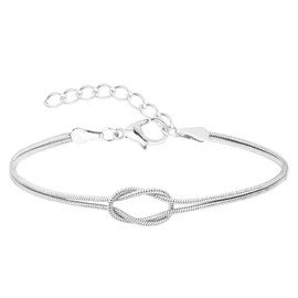 IQIC Love Knot Bracelet for Women Gold Snake Chain Bracelets Infinity Knot Bracelets Adjustable Matching Bracelets for Couples Friendship Jewelry