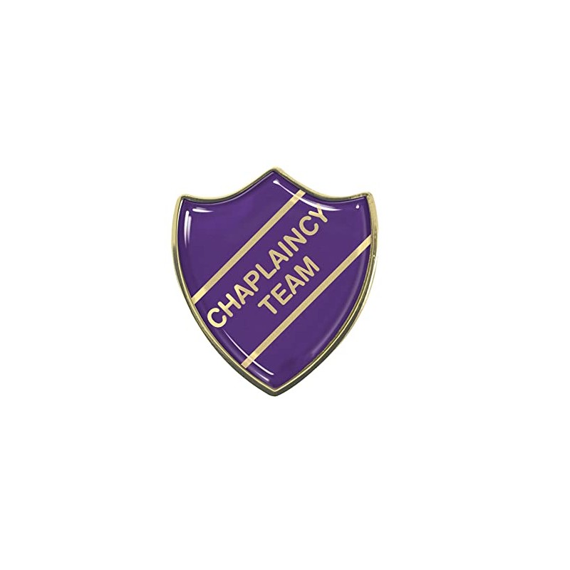 Chaplaincy Team Gel Domed Purple School Shield Badge