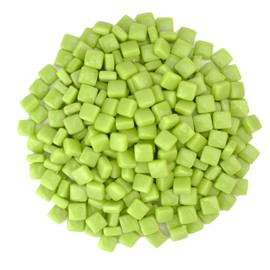 Samjobroad Square Mosaic Tiles, 10x10mm Glass Mosaic Tiles for Crafts, Stained Glass Pieces, Mosaic Supplies for Vases, Cups, Coasters, and Picture Frames – 300g, Lime Green