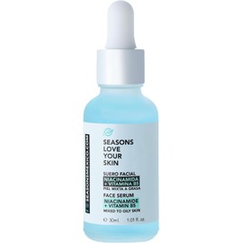 Seasons Love Your Skin suero facial con niacinamida y vitamina B5 30 ml control de grasa y poros hidratación ligera y reparación antioxidante ideal para piel mixta a grasa