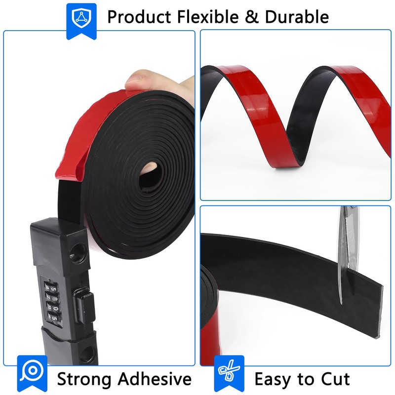 WochiTV Adhesive Solid Rubber Strips, 4" Wide x 1/8" Thick