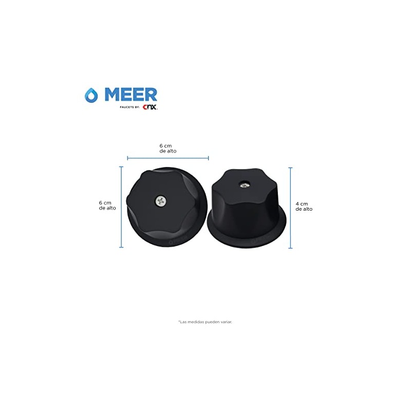 Juego de manerales para regadera negro mate.