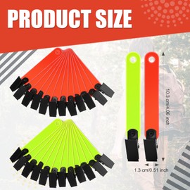 Leitee Trail Markers Reflective Tree Tacks Hunting Reflector Tacks Trail Marking Ribbon with Clips for Hiking Hunting Outdoor (Fluorescent Yellow, 48)