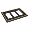 Pearled Frame Decorative Wall Plate Switch Plate Outlet Cover (Triple