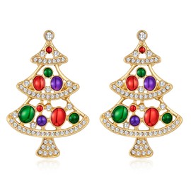 Christmas Earrings for Womem Christmas Tree Earrings Colorful Oil Drop Earrings Holiday Jewelry