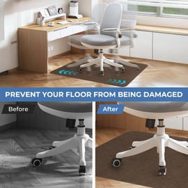 Dyna-Living Office Chair Mat,Home Multi-Purpose Low-Pile Chair Carpet Hard Floor Protector Mat, Floor Protectors for Rolling Chairs,Non-slip Computer Chair Mat For Hard Floor (Brown)