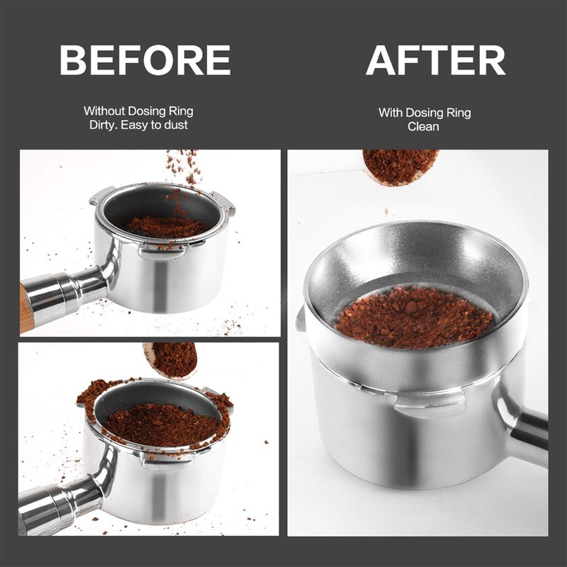 51mm Dosing Funnel, Zinc Alloy Coffee Dosing Funnel Ring Magnetic