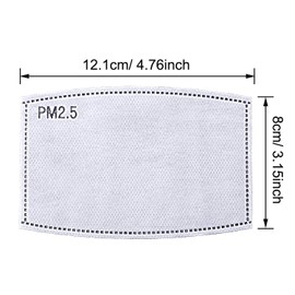 PM2.5 Activated Carbon Filter Replaceable 5 Layers Protective Filters Insert for Anti Dust Face Mask (10 Pieces)