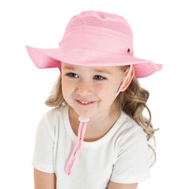 LYING Safari Hat, Kids, UV Protection, Children's Hat, Boys, Girls, Summer, Wide Brim Hat, Outdoor, Sun Visor for Kids, UV Protection, Sun Protection, Breathable, Includes Chin Strap, Kids Hat, Cap,