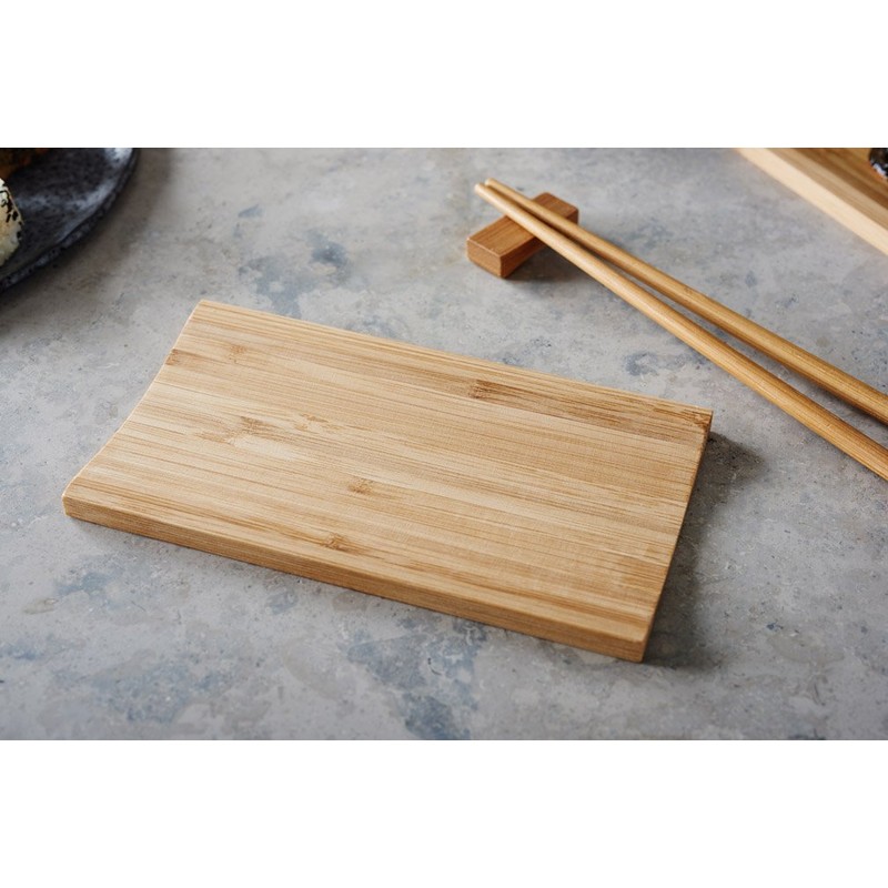 Reishunger Sushi Serving Board Traditional Bamboo Serving Plate, 18 x