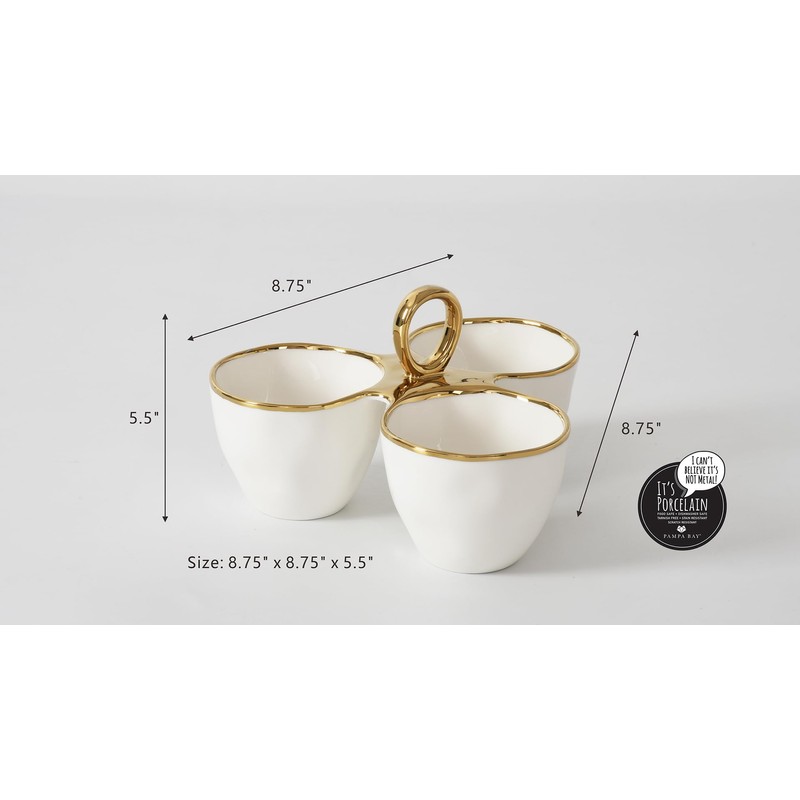 Pampa Bay 3 Part Server, Golden Handles, Serverware, Kitchen, Gift